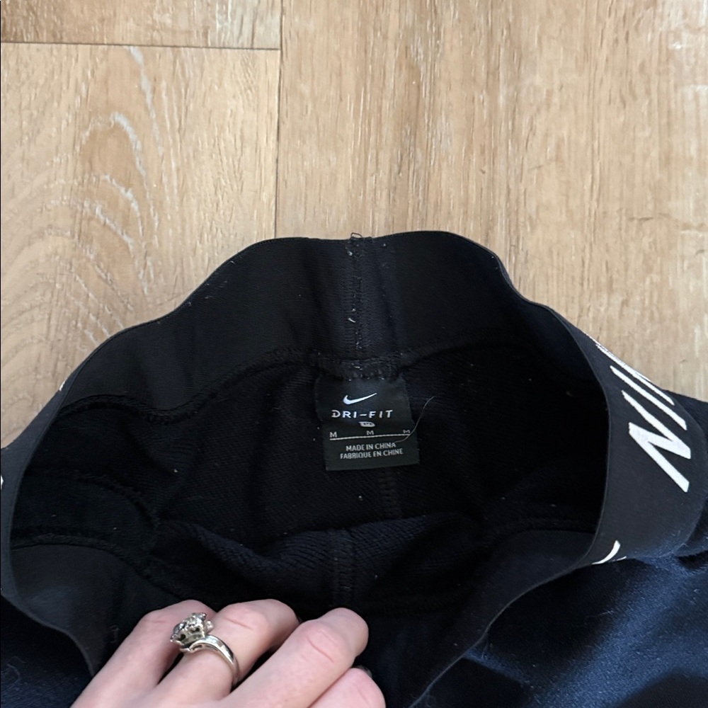 Nike Kids Black Sweatpants with White Logo - Picture 3 of 4